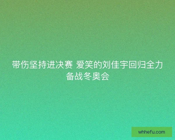 带伤坚持进决赛 爱笑的刘佳宇回归全力备战冬奥会