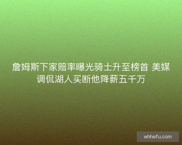 詹姆斯下家赔率曝光骑士升至榜首 美媒调侃湖人买断他降薪五千万