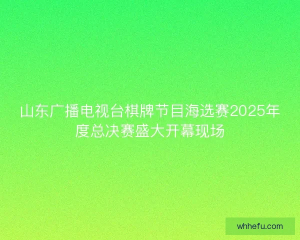 山东广播电视台棋牌节目海选赛2025年度总决赛盛大开幕现场